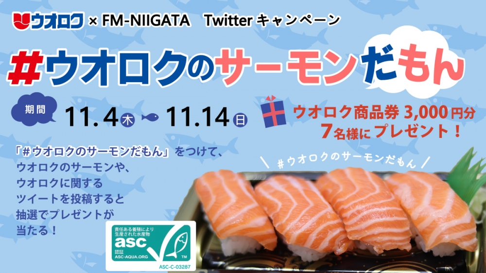 11/4(木）～11/14(日）【Twitter】「＃ウオロクのサーモンだもん